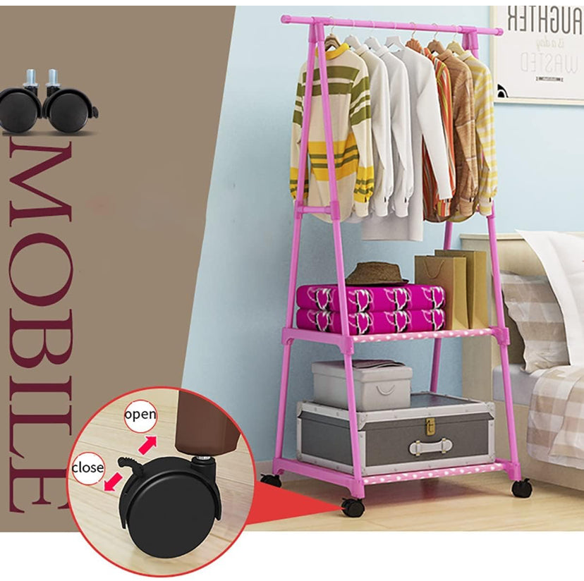 Porte-manteau mobile avec étagères de rangement à chaussures